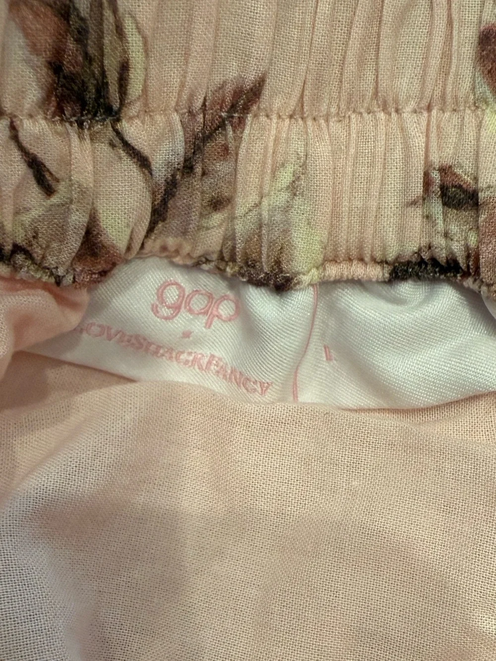 LoveShackFancy x GAP Pink Floral Eyelet Tiered Skirt